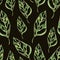 Watercolor tropical green leaves seamless pattern. Summer greenery wallpaper