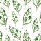 Watercolor tropical green leaves seamless pattern. Summer greenery wallpaper