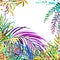 Watercolor Tropical nature background, watercolor summer floral background