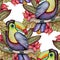 Watercolor tropical seamless pattern