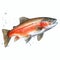 Watercolor Trout Fish Illustration - Detailed And Hyper-realistic Artwork