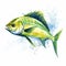 Watercolor Tuna Fish Illustration With Expressive Splashes