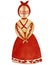 Watercolor Ukrainian doll motanka with embroidered decor, isolated on white background. For various products, decor, etc