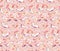 Watercolor unicorn cute seamless pattern. Fantasy cartoon pink illustration. Abstract background T