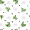 Watercolor Ñute seamless pattern vegeterian healthy food. Hand painted vegetable broccoli for kids. Eco food