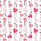 Watercolor Valentines seamless pattern