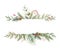 Watercolor vector Christmas banner with fir branches and place for text.