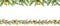 Watercolor vector Christmas banner with green spruce branches and decorations.