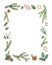 Watercolor vector Christmas frame with fir branches and place for text.