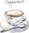 Watercolor vector coffee cappuccino