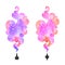 Watercolor vector colorful steam clouds, fragrance concept