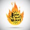 Watercolor vector fire with motivation quote Burn and shine