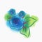 watercolor vector illustration of smooth blue rose