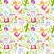 Watercolor vector mexican style pattern