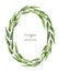 Watercolor vector oval wreath with eucalyptus leaves and branches.