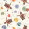 Watercolor vector rainbow small baby turtles colourful seamless pattern