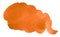 Watercolor vibrant orange background with clear borders and divorces. Watercolor brush stains in the form of a cloud quote.