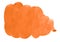 Watercolor vibrant orange background with clear borders and divorces. Watercolor brush stains in the form of a cloud quote.