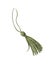 Watercolor vintage green tassel