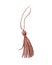 Watercolor vintage red tassel