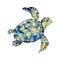 Watercolor vintage sea turtle natural greeting card