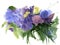 Watercolor vintage wedding bouquet of flowers with rose, lilac,carnation flower and leaves. Floral background for design