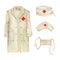 Watercolor vintage white doctor clothes