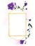 Watercolor violet bloom frame flowers violet art