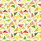 Watercolor Vivid Green and Pink Triangles Repeat Pattern