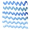 Watercolor waves element. blue stripe pattern.