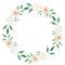 Watercolor Wedding Peach White Garland Flowers Floral Frame