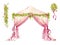 Watercolor wedding tent with roses decoration, romantic setting for event