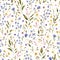 Watercolor wildflower seamless pattern. Flower elegant bloom print