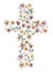 Watercolor wildflowers cross clip art, meadow florals religion illustration, field flowers baptism cross clipart, rustic florals