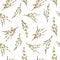 Watercolor willow tree branches pattern