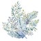 Watercolor winter navy blue floral bouquet. Fall leaves and branches illustration for wedding invintation, bridal shower,