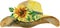 Watercolor women's yellow summer hat with sunflower