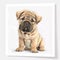 Watercolor Wonders: A Stunning Stock Photo of a Shar Pei Puppy Wearing a Pastel Headband Bandana AI Generated