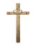 Watercolor wooden cross with crown of thorns for easter, holy Thursday, baptismal, religious illustration isolated on