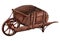 Watercolor wooden wheelbarrow for autumn gardening and decoration