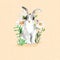 Watercolor woodland animals vintage style icons