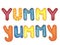 Watercolor word YUMMY