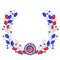 Watercolor wreath for 4th of July USA Independence Day