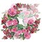 Watercolor wreath flowers with sakura. Floral pattern for design.