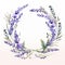 Watercolor Wreath With Lavender Flowers: Unique Framing And Organic Composition