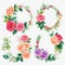 Watercolor wreaths rose flower frames,Generative AI