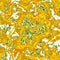 Watercolor yellow blot stain pattern, acrylic texture. Marble design, picture of spring