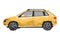 Watercolor yellow car. Isolated automobile. Cartoon print for kids room. Side view of SUV. Urban transportation