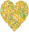 Watercolor Yellow mimosa heart shape illustration. Valentine's Day and Mother's Day decoration with floral heart.