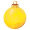 Watercolor yellow shine glass Christmas ball isolated